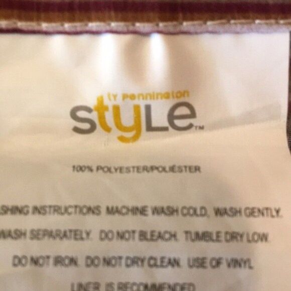 shower curtain one striped print burgundy tan mix colors bathroom ty Pennington - Picture 7 of 16